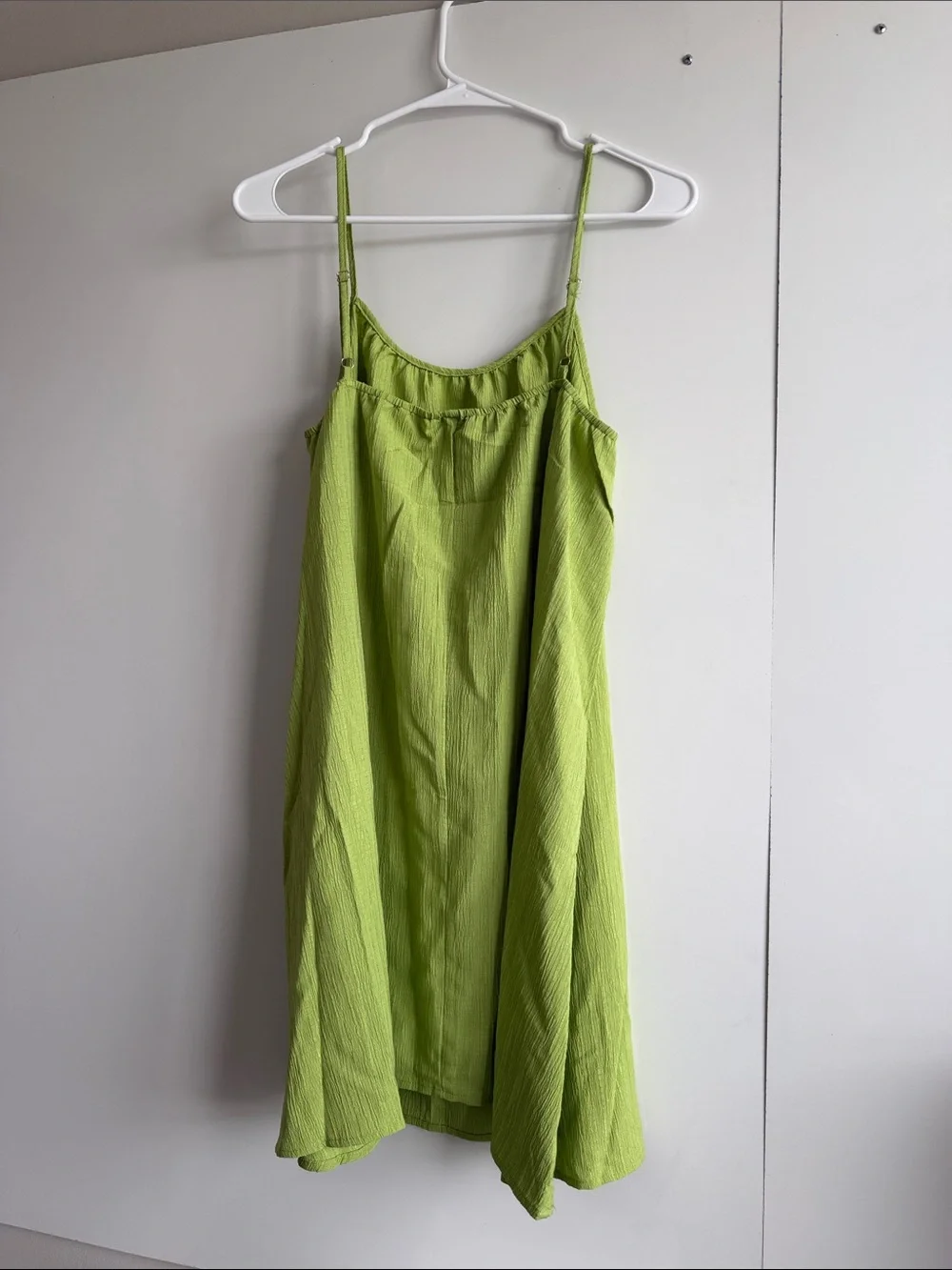 SHEIN Lime Green Spaghetti Strap Mini Dress Size 8/10 (L)